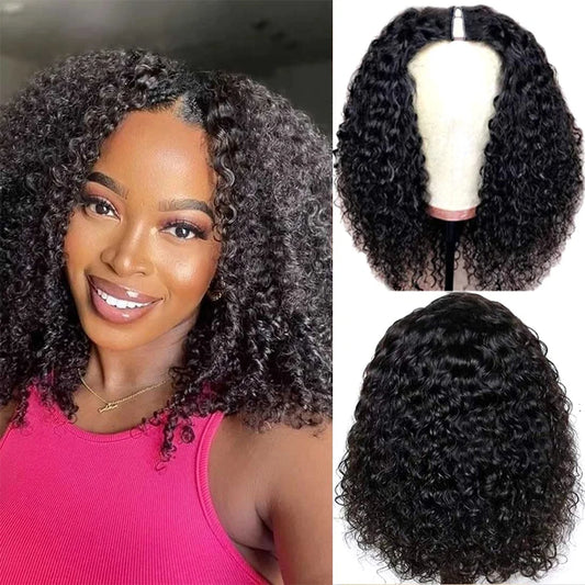 V Part Bob Wig Kinky Curly