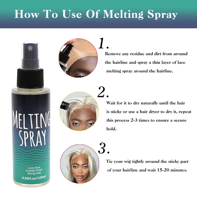 Lace Melting Spray – Invisible Wig Adhesive | 120 ml | Lace Front Wigs