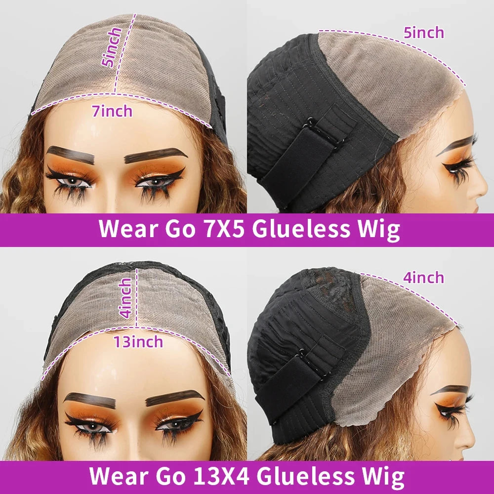 4/27 Highlight Blonde Short Bob Glueless Wig – Deep Wave Human Hair - LUX-Anic