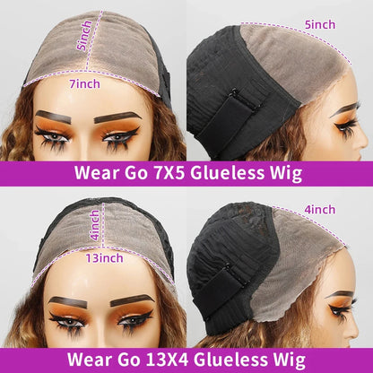 4/27 Highlight Blonde Short Bob Glueless Wig – Deep Wave Human Hair - LUX-Anic