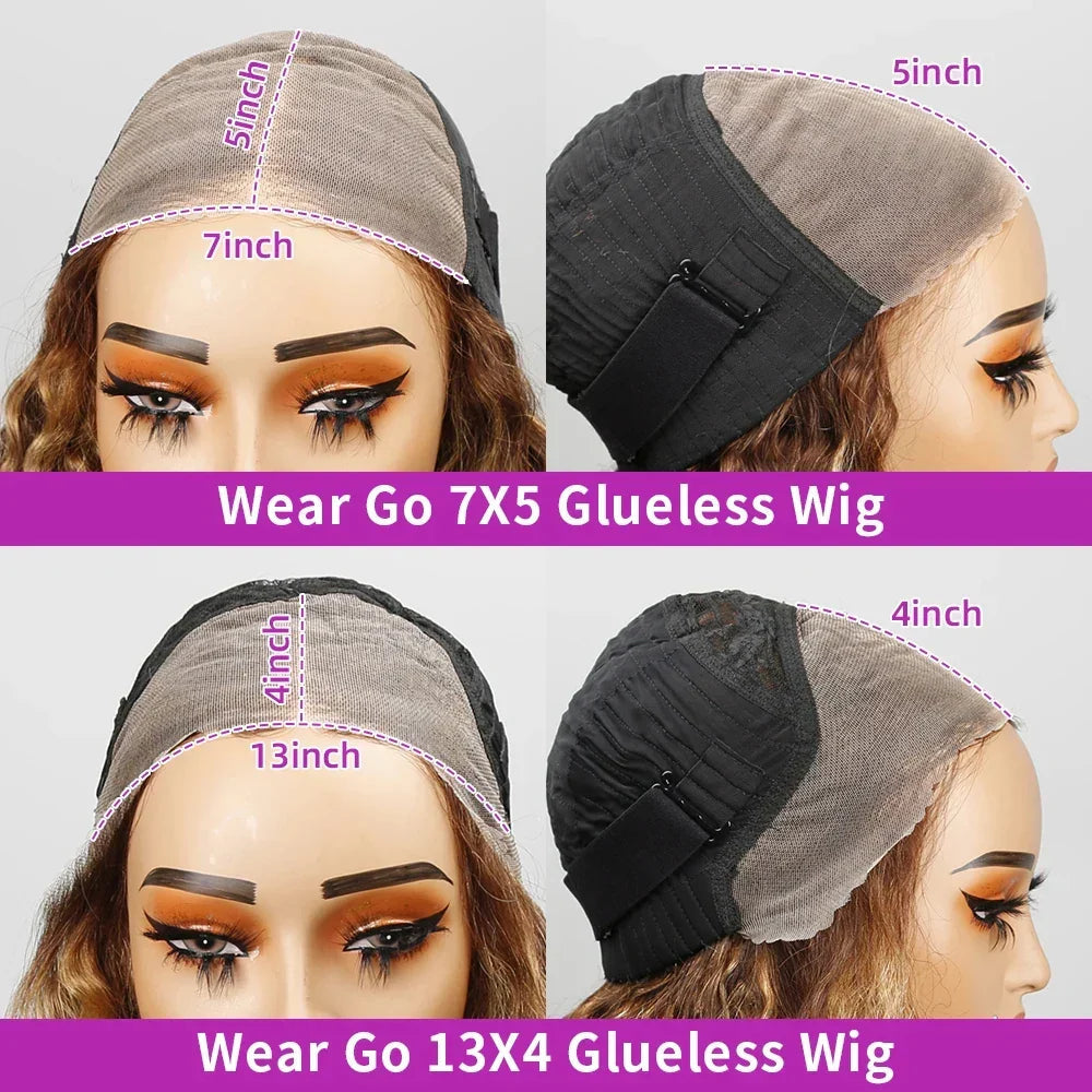4/27 Highlight Blonde Bob Perücke Rückansicht