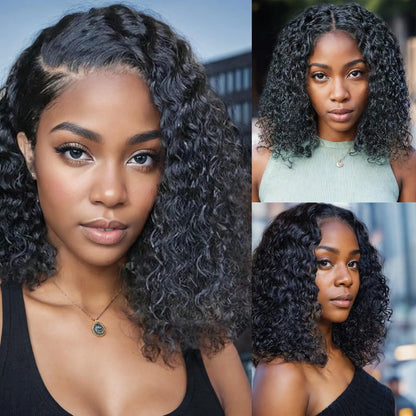 V Part Bob Wig Kinky Curly