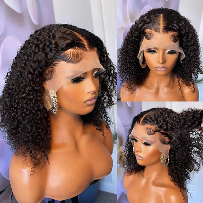 13x4 Brazilian Deep Curly Human hair Wig Lace 180% Remy Human Hair