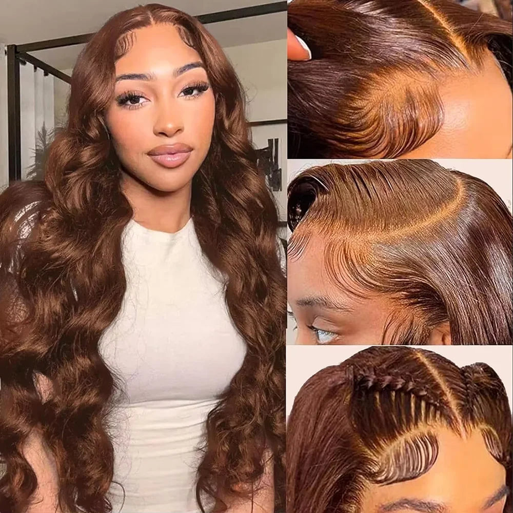 Perruque Body Wave HD Lace Front | Chocolat #4 | 13x4 et 13x6 | Cheveux Humains Brésiliens