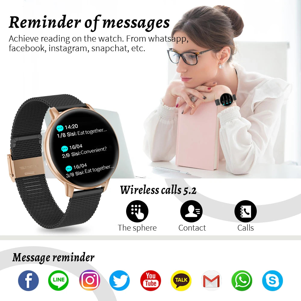 Bluetooth Call Custom Dial Steel Smart Watches Men Women Sports Fitness Tracker Heart Rate For Android IOS