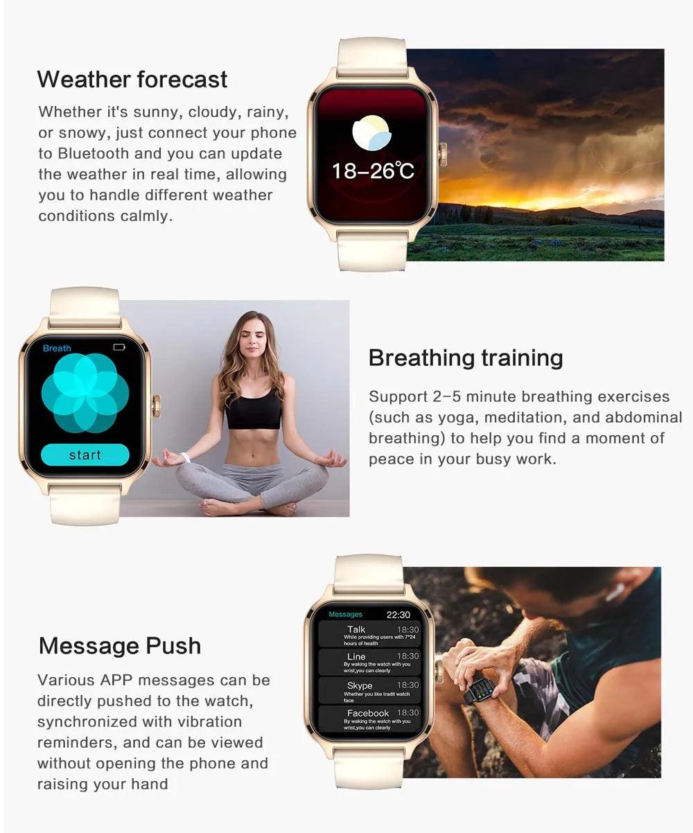 Smartwatch Bluetooth Call Heart Rate Blood Oxygen Tracker Sport Women Men for IOS Androird