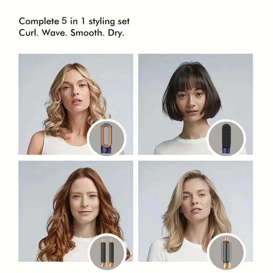 Outil de coiffure professionnel 5 en 1 / 3 en 1 – Sécher, onduler et lisser