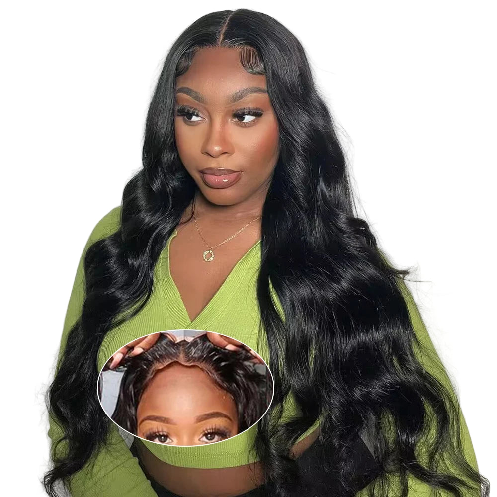 5x5 Glueless Wig Real Hair Wigs HD Transparent 200% Density Body Wave Ready To Go Pre Plucked - LUX-Anic