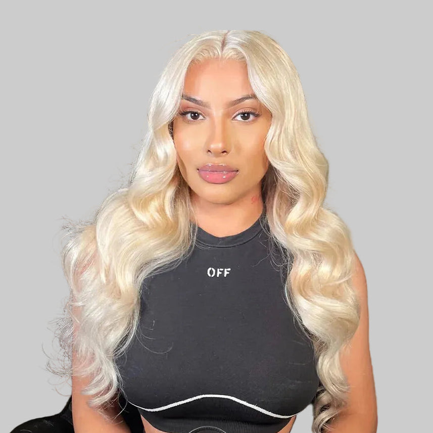 blonde wig wearing