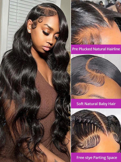 13x4 Transparent Lace Wig Body Wave Brazilian – Natural Human Hair-180% / 24-30inches