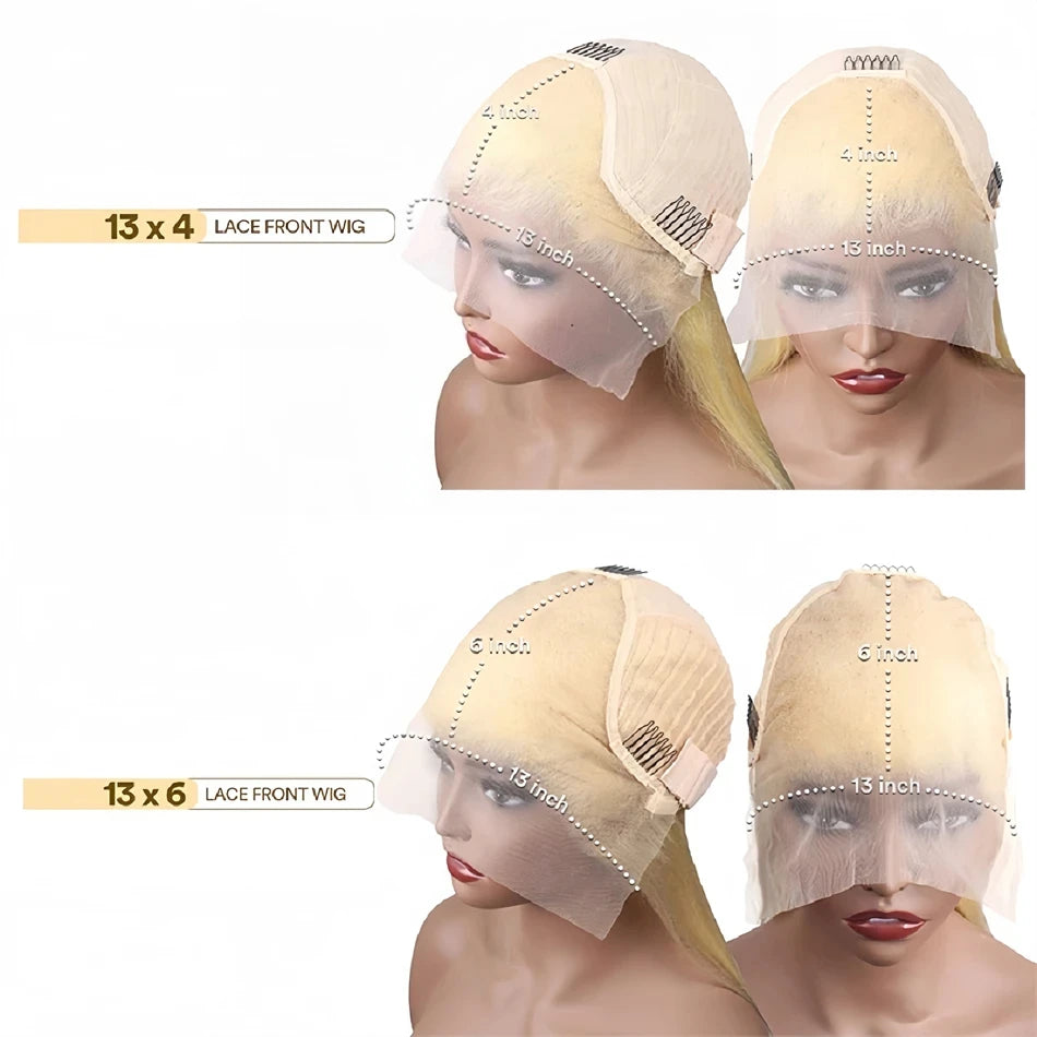 Perruque blonde à lace front – 100 % cheveux naturels – Densité 200% – Lace transparente – Pré-épilée
