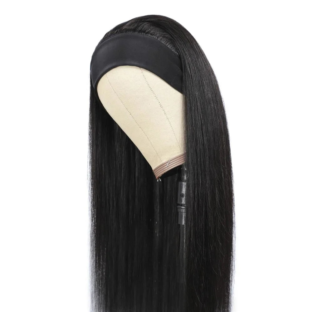 Perruque bandeau en cheveux humains à ondulation corps, couleur naturelle, Remy brésilien