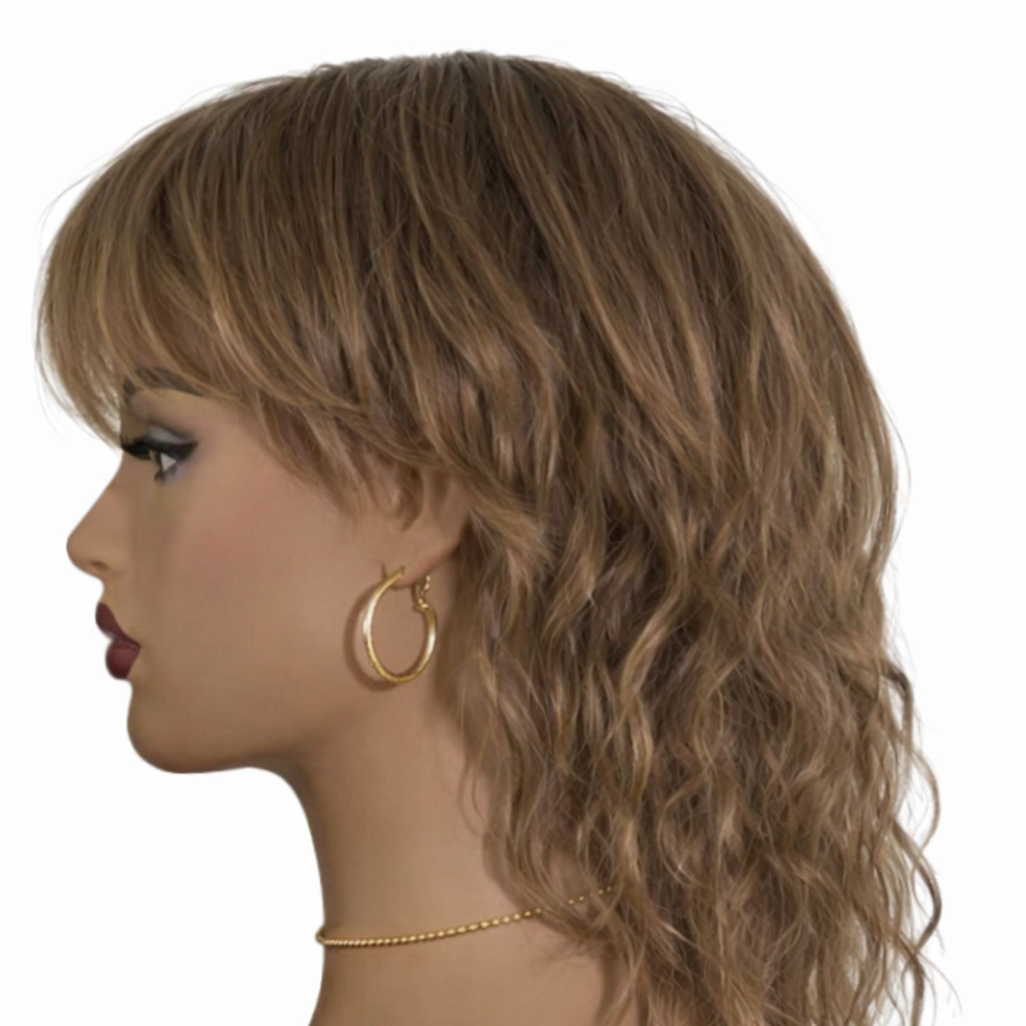 Perruque courte et bouclée Blonde - Brune -Grise avec frange - résistante à la chaleur
