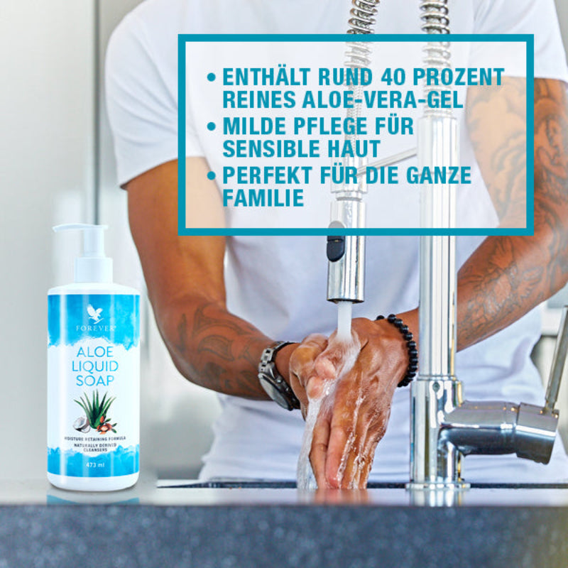 Forever Aloe Liquid Soap | Aloe Vera – Argan Oil – Jojoba Oil | 473 ml Gentle Cleansing