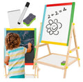 Wooden Double-Sided Board – Magnetic & Chalk Rotating Easel - LUX-Anic