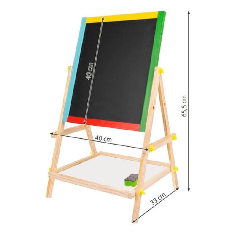 Wooden Double-Sided Board – Magnetic & Chalk Rotating Easel - LUX-Anic
