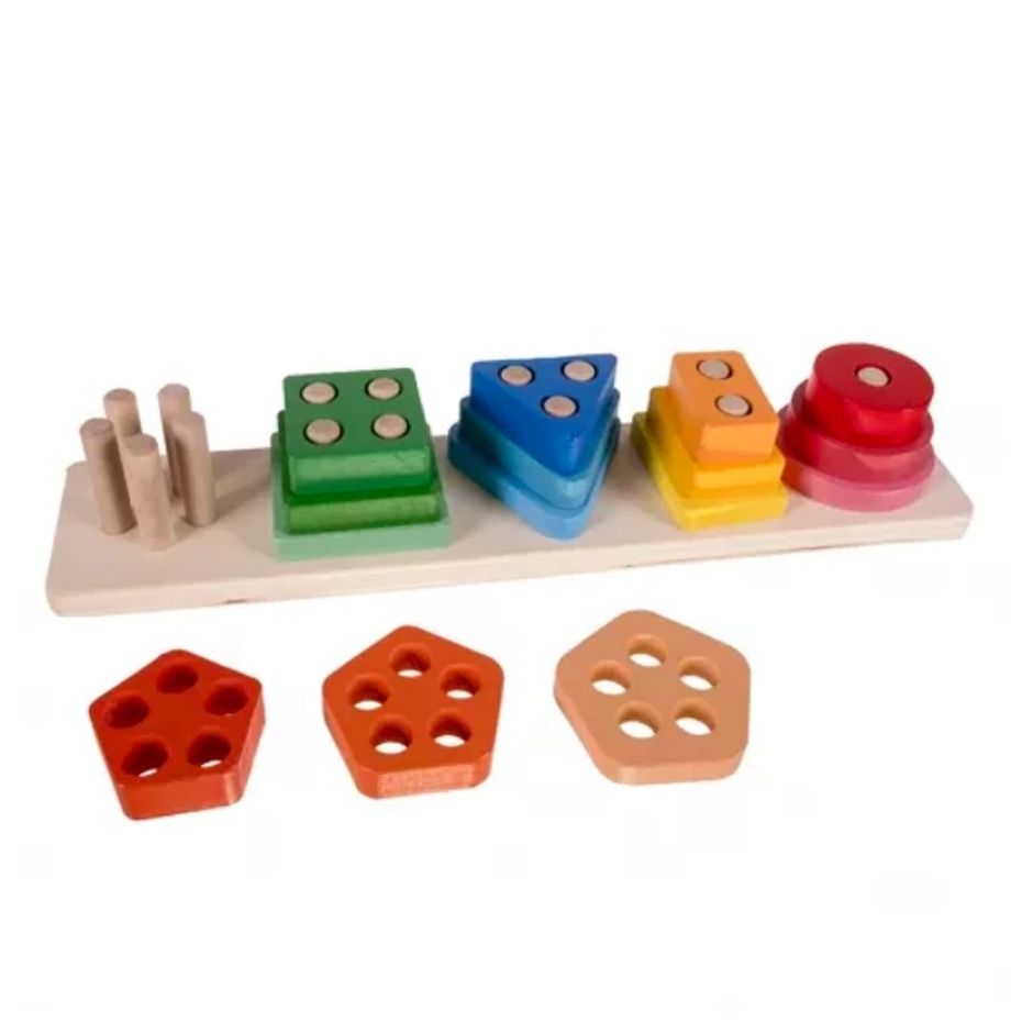 Puzzle de tri de formes en bois – Jouet éducatif
