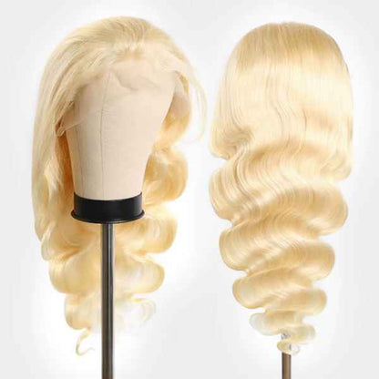 Blonde Lace Front Wig – 100% Human Hair, 180% Density, Transparent Lace, Pre-Plucked Natural Hairline