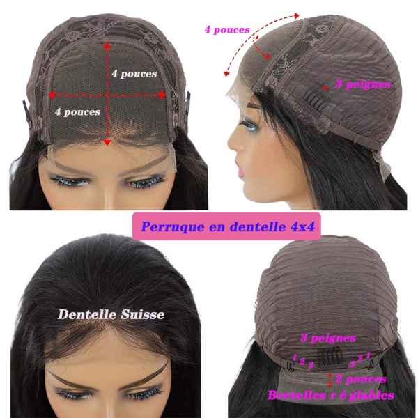 13x4 Braune Lace Front Perücke | 100 % Echthaar, 180 % Dichte – vorgezupfte Haaransatzperücke 