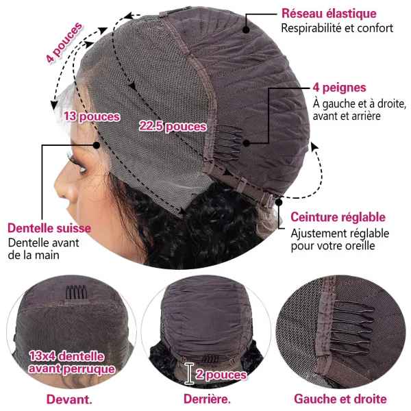 13x4 Braune Lace Front Perücke | 100 % Echthaar, 180 % Dichte – vorgezupfte Haaransatzperücke 