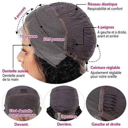 13x4 Braune Lace Front Perücke | 100 % Echthaar, 180 % Dichte – vorgezupfte Haaransatzperücke 