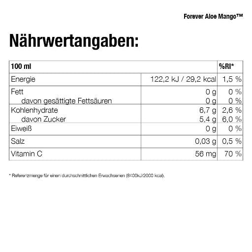 Forever Aloe Mango™ 86% Aloe-Vera-Gel kombiniert mit Mango 1 Liter