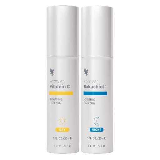 Set Duo Forever Day-to-Night - Aufhellende und pflegende Gesichtsmilch