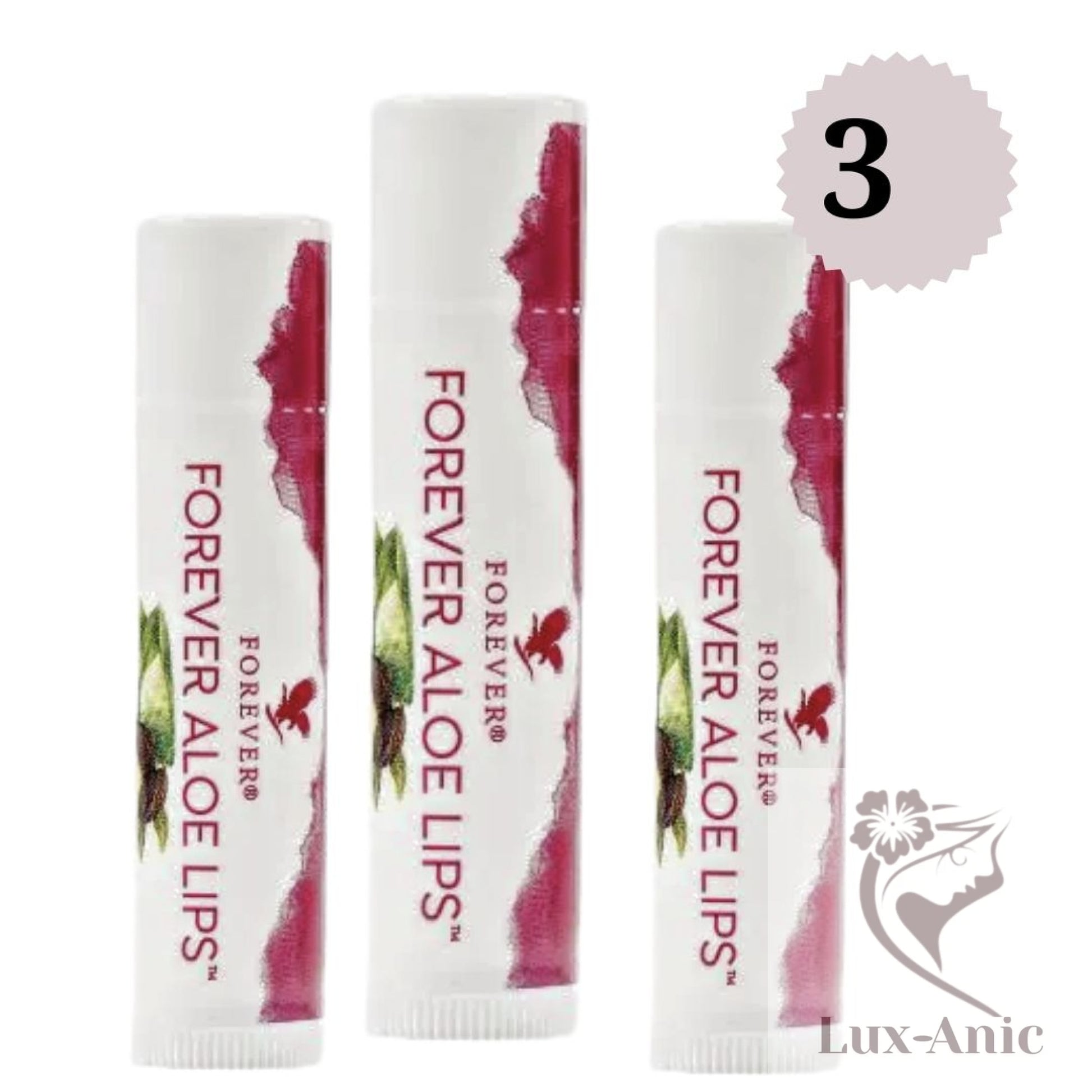 (Pack 3)Forever Aloe Lips™ with Jojoba-Powerful, soothing moisture for any season - LUX-Anic