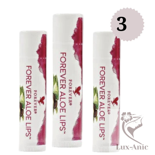 (Pack 3)Forever Aloe Lips™ with Jojoba-Powerful, soothing moisture for any season - LUX-Anic